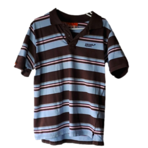 Superdry Brown blue and white collared polo shirt